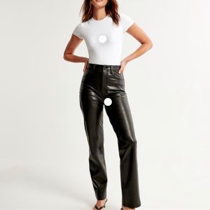 Abercrombie Vegan Leather 90s Straight Leg Pants